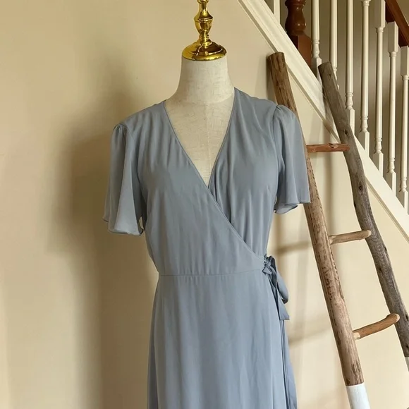 Show Me Your Mumu Baby Blue Wrap Dress - Picture 2 of 10
